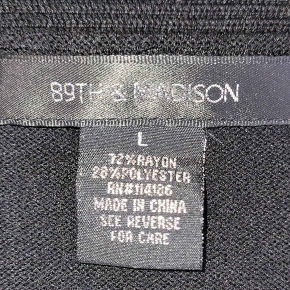 89th & Madison Black Sweater Open Cardigan Fine Knit Women's Size M - Picture 9 of 11